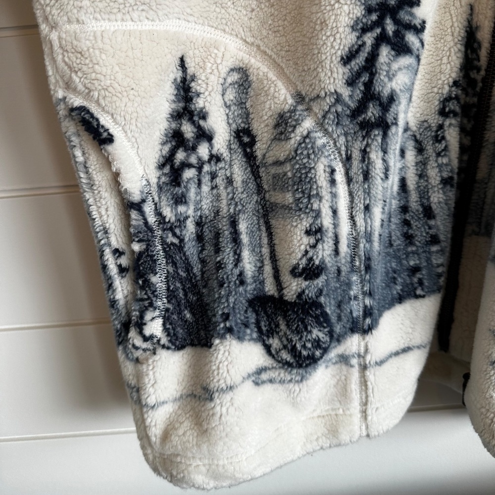 Vintage EZZE Wear Fleece Jacket Oversized LG | Cabin Core Deer Winter Canada - Picture 4 of 10
